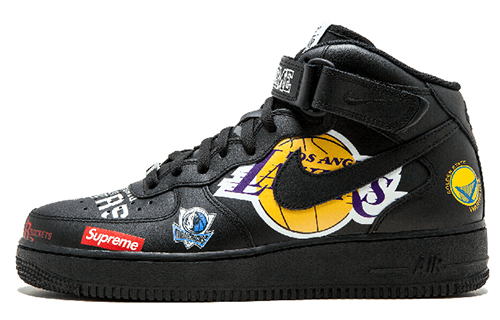 Кроссовки Supreme x NBA x Nike Air Force 1 OG (черные)