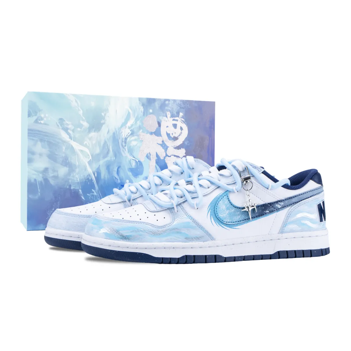 Nike Big Deep Sea Era Cushioning Abrasion Resistant Low top Skateboard Shoes Unisex White Blue
