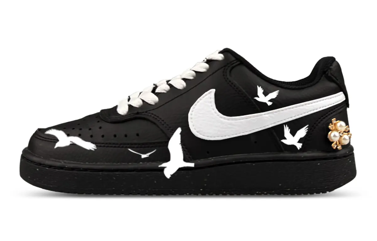 Nike Court Vision Low Abrasion Resistant Low top Skateboard Shoes Unisex Black