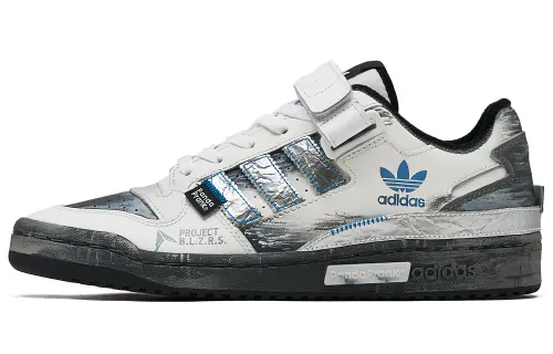 Adidas Originals FORUM Slip Resistant Abrasion Resistant Low top Skateboard Shoes Unisex Black Gray Blue