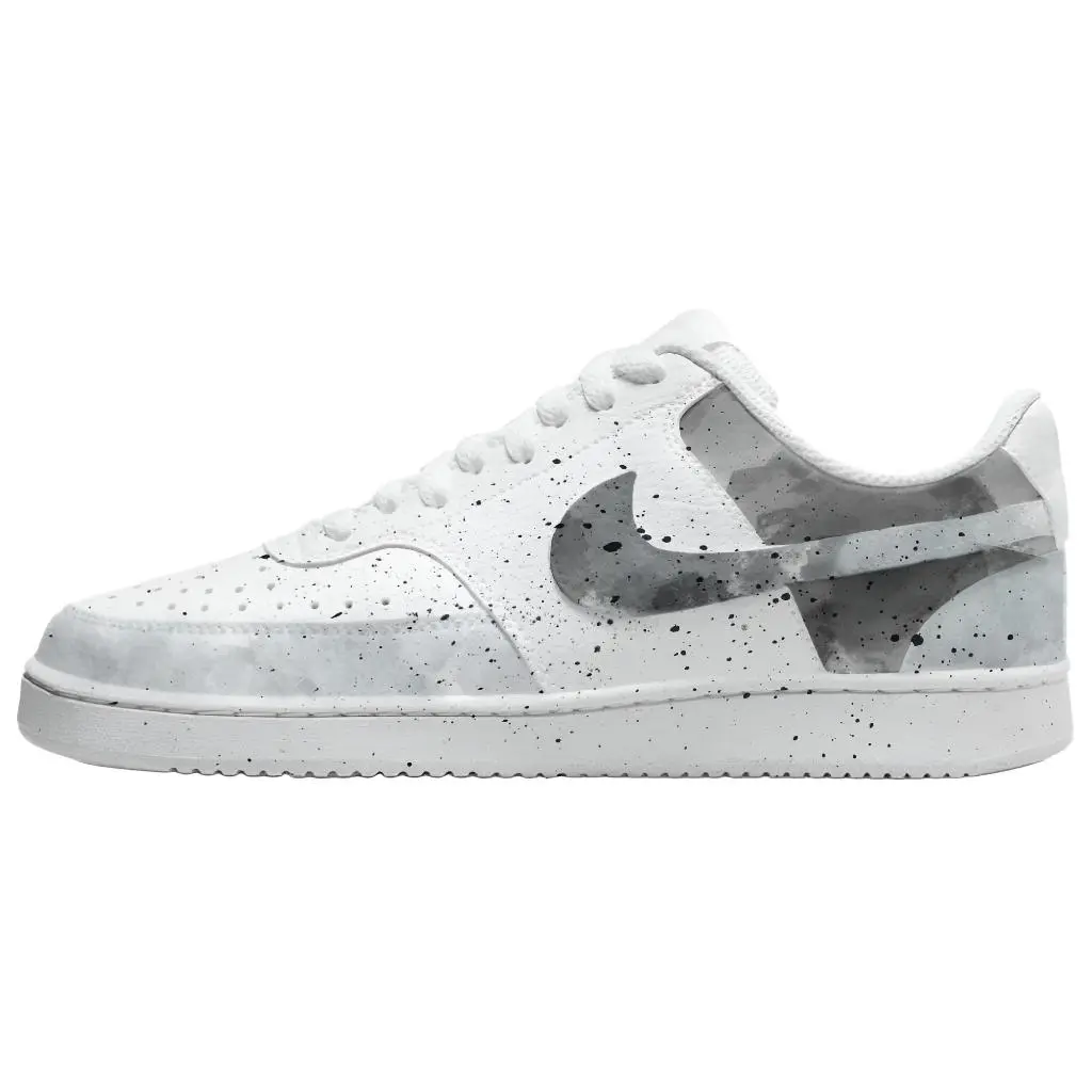 Nike Court Vision 1 Wisowap Jianghu Mo Ke Leather Abrasion Resistant Low top Skateboard Shoes Unisex Black White
