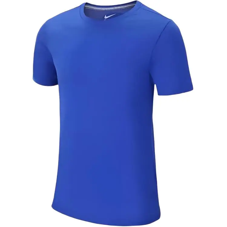 Nike Dri-Fit T-Shirts Men's Blue Crew Neck Moderate Straight Fit