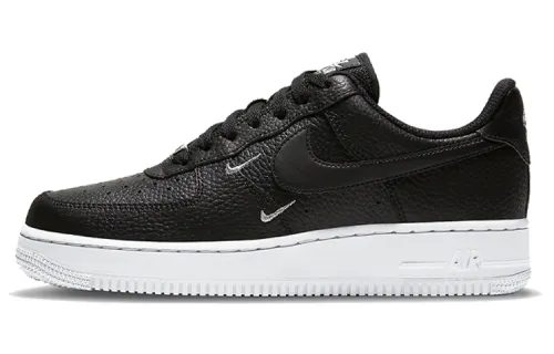 Nike Air Force 1 Low '07 Essential Black White Silver Mini Swoosh Women's