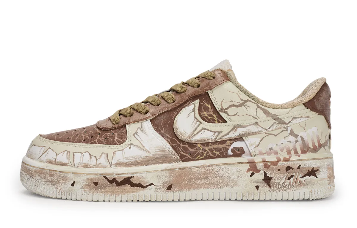 Nike Air Force 1 Slip Resistant Abrasion Resistant Low top Skateboard Shoes Unisex Brown