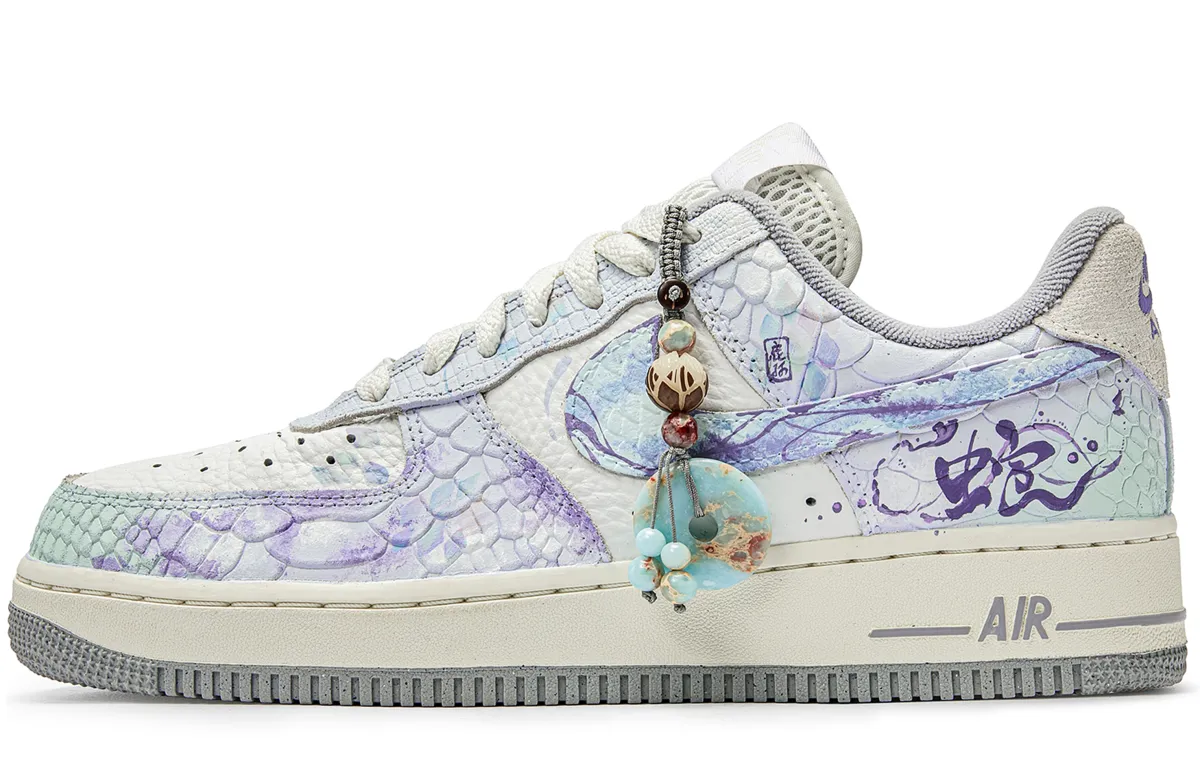 Nike Air Force 1 Slip Resistant Slip Resistant Low top Skateboard Shoes Women's Blue Purple
