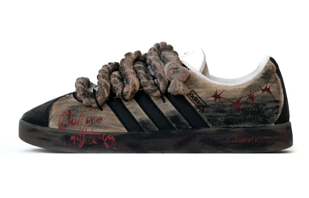Adidas Slip Resistant Abrasion Resistant Low top Skateboard Shoes Unisex Black Brown