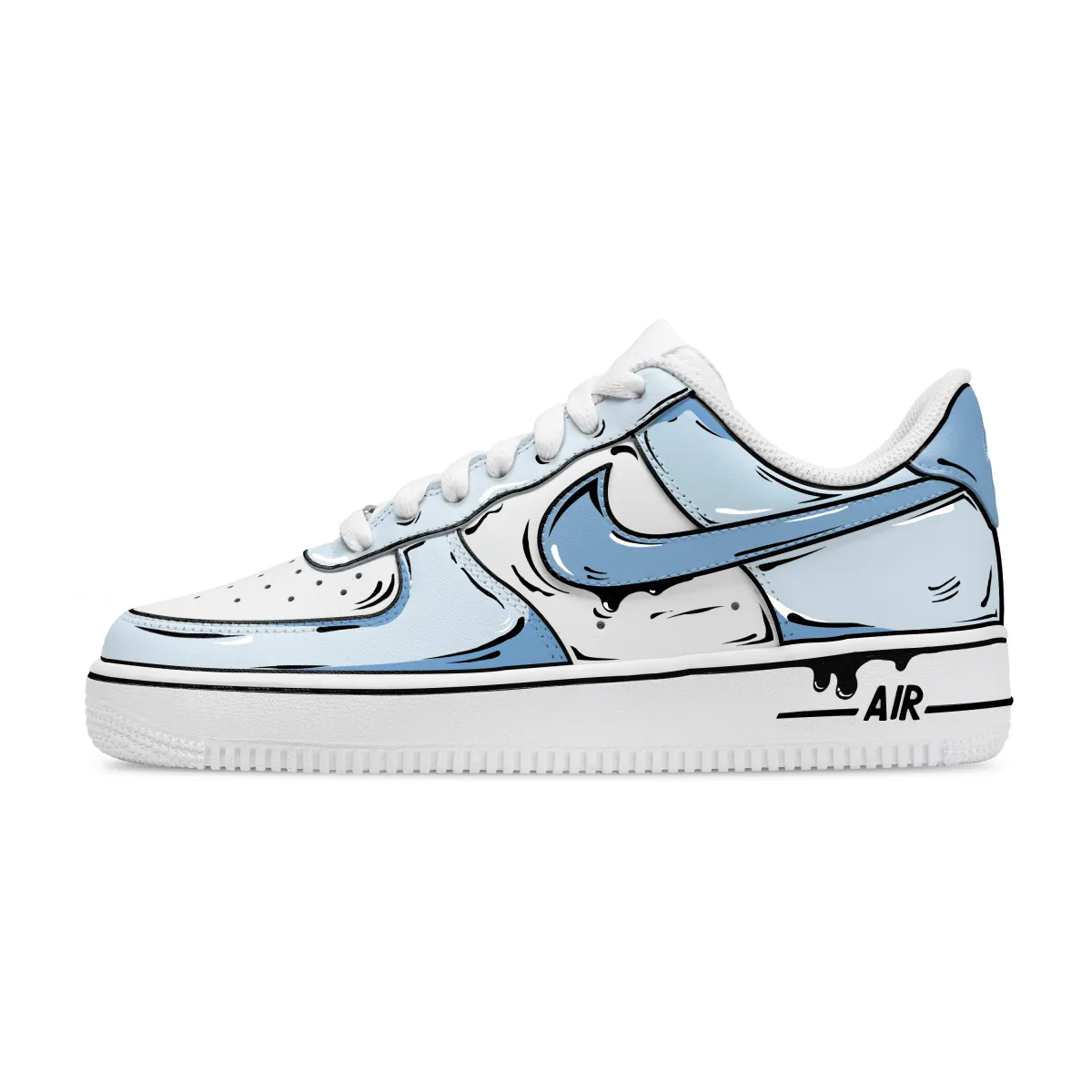 Nike Air Force 1 Comic Sky Abrasion Resistant Low top Skateboard Shoes Unisex White Blue