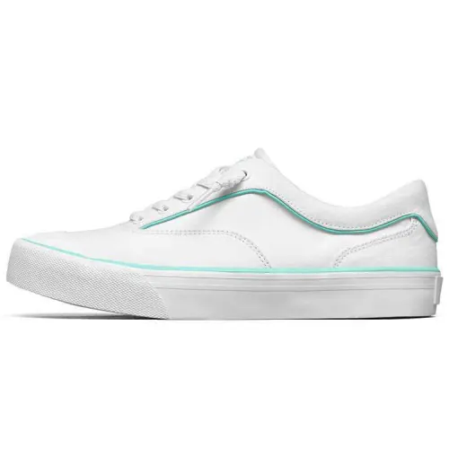 Skechers Half Moon Canvas Low top Skateboard Shoes Women's White Green