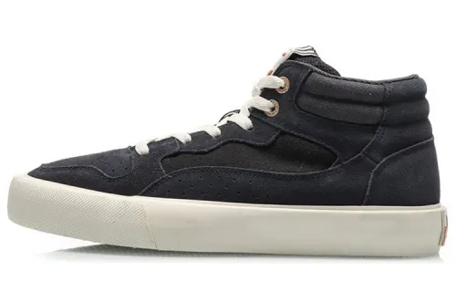 Li Ning CF The One Cow Leather Coverage Slip Resistant Cushioning Abrasion Resistant Mid top Casual Skate Shoes Men's