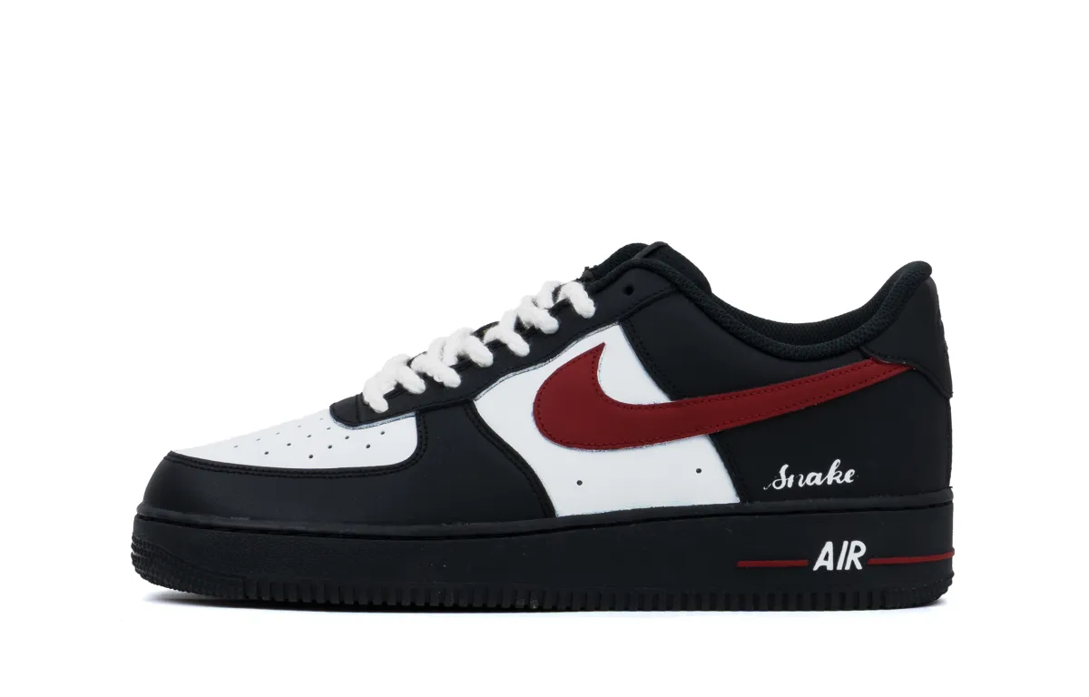 Nike Air Force 1 Cushioning Abrasion Resistant Low top Skateboard Shoes Unisex Red Black