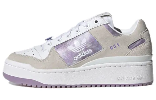 Adidas Originals FORUM Bold Leather, Textile Casual Low top Skateboard Shoes Women's White Gray Purple