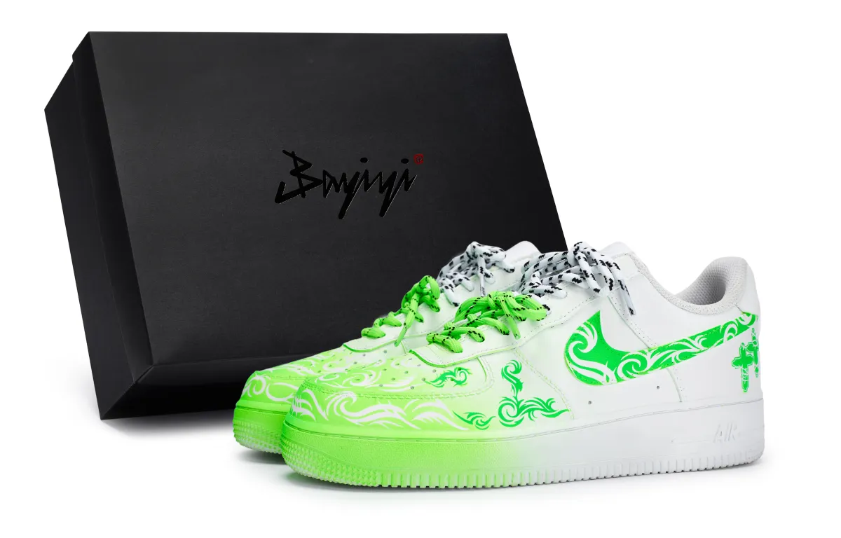 Nike Air Force 1 Thorn As A Journey Slip Resistant Abrasion Resistant Low top Skateboard Shoes Unisex White Green