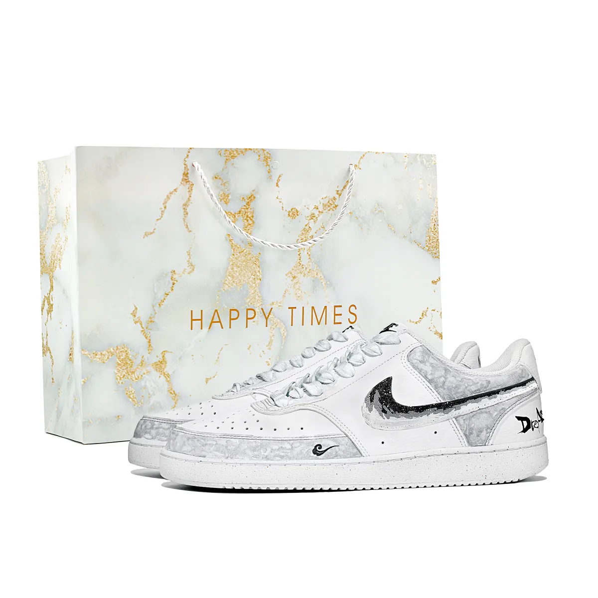 Nike Court Vision 1 Dreamy Sky, Elegant Creation Slip Resistant Low top Skateboard Shoes Men's Light Gray