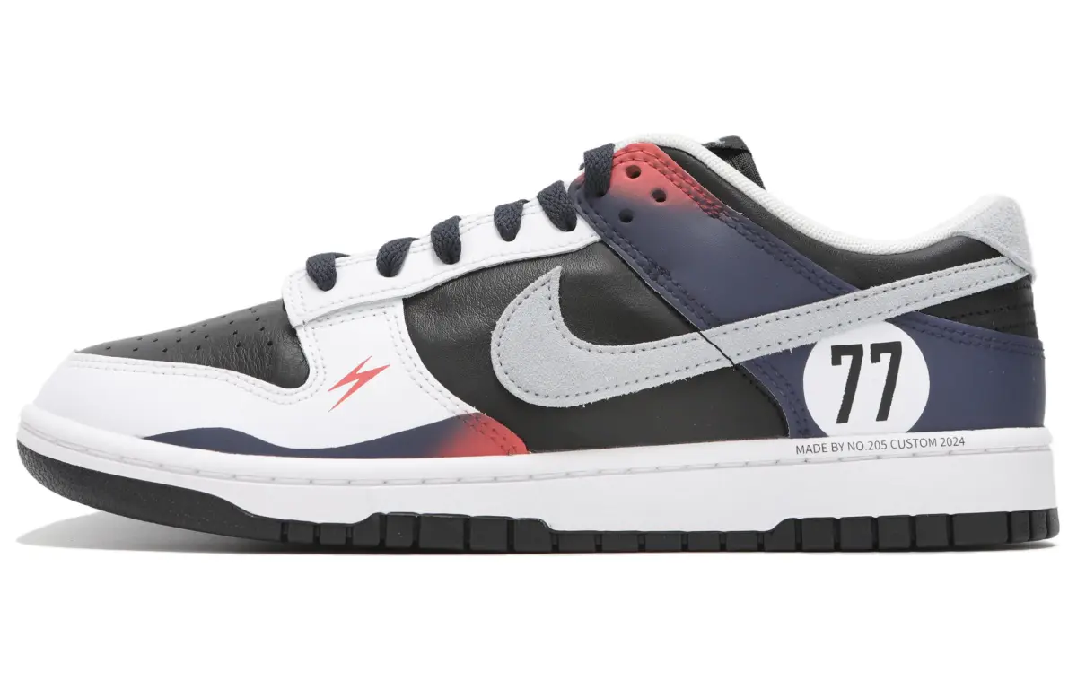 Nike Dunk Abrasion Resistant Low top Skateboard Shoes Unisex Black Blue