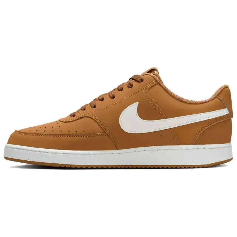 Nike Court Vision Leather Breathable Low top Skateboard Shoes Men's Brown