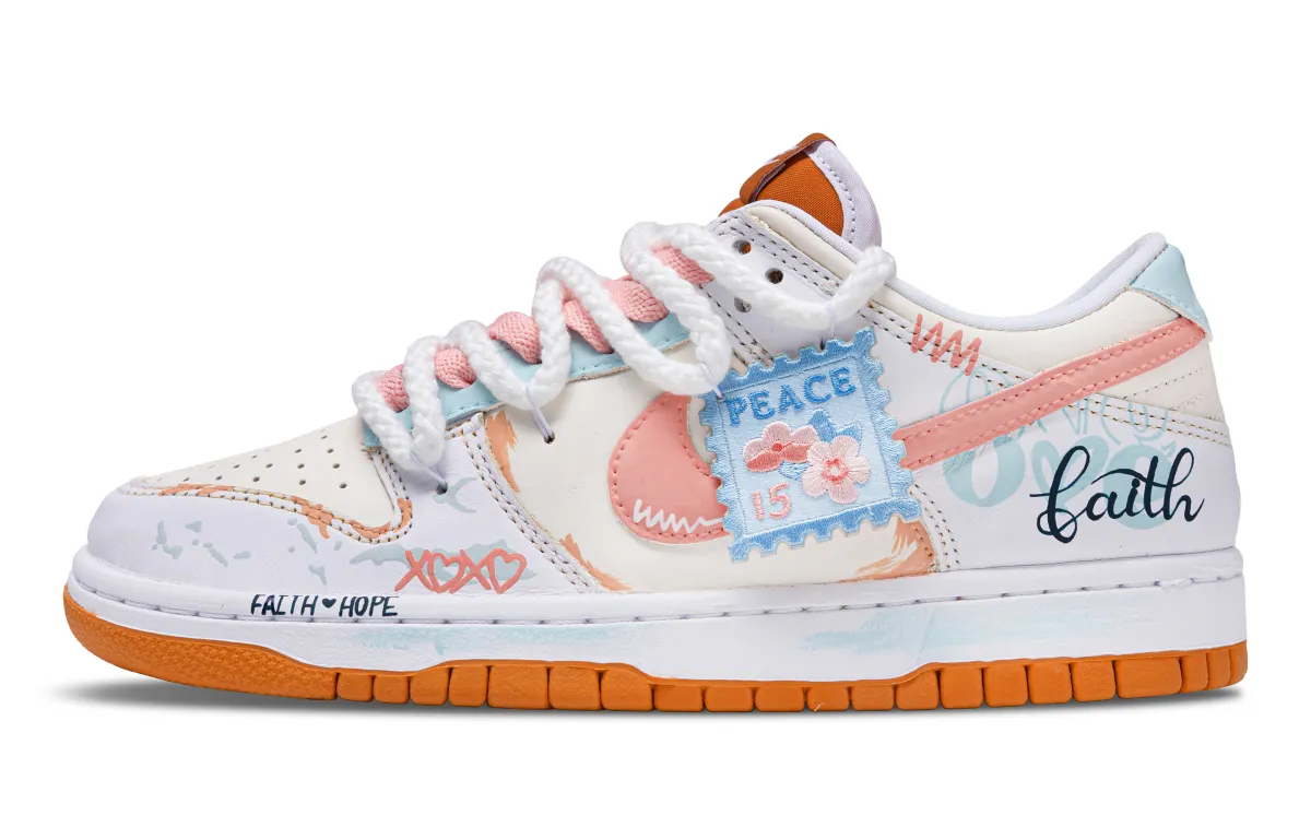 Nike Dunk Cherry Blossom Love Confession Abrasion Resistant Abrasion Resistant Low top Skateboard Shoes Unisex