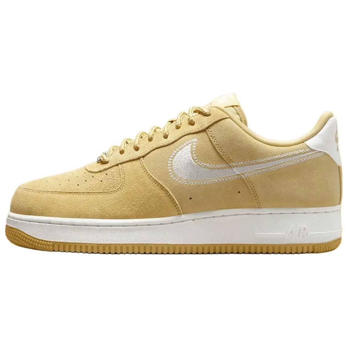 Nike Air Force 1 Low '07 LV8 Buff Gold Sail Embroidered Swoosh