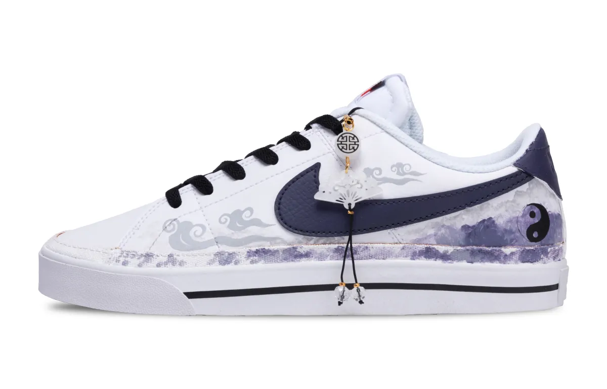 Nike Court Legacy Tai Chi Ink Wash Leather Coverage Slip Resistant Abrasion Resistant