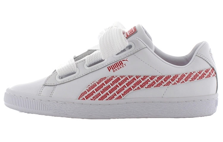 PUMA Basket Collection Skateboard Shoes Women's Low Top White/Red