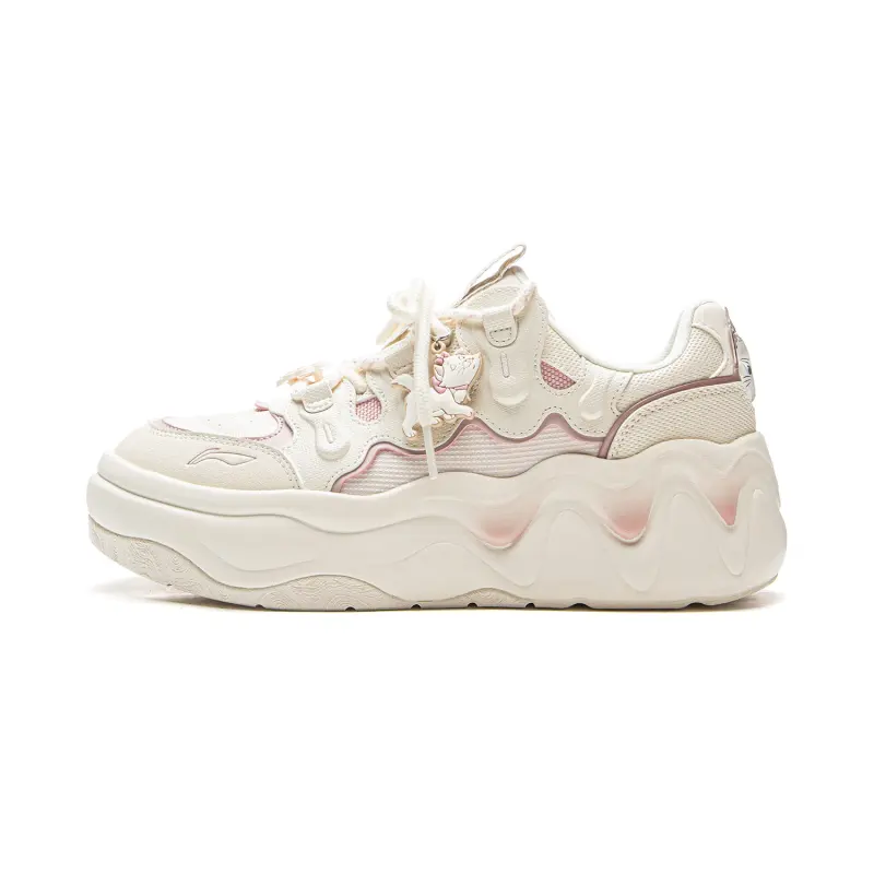 Li Ning x Disney Cheese 3.0 Low top Skateboard Shoes Women's Beige Pink