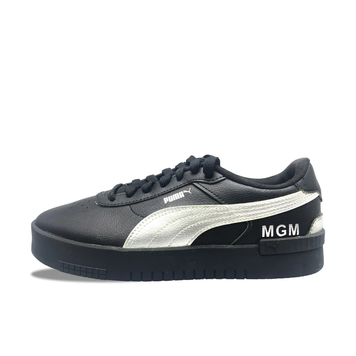 PUMA JOLA Artificial Leather Abrasion Resistant Low top Skateboard Shoes Women's Black Silver