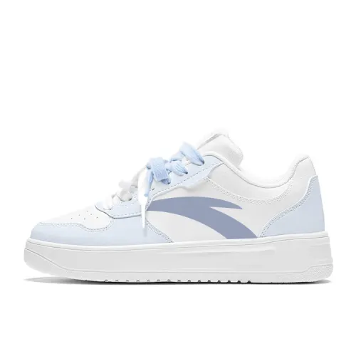 Anta Easy Slip Resistant Abrasion Resistant Low top Skateboard Shoes Unisex White Blue