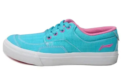 Li Ning Comfortable And Breathable Slip Resistant Low top Skateboard Shoes Women's Blue Pink