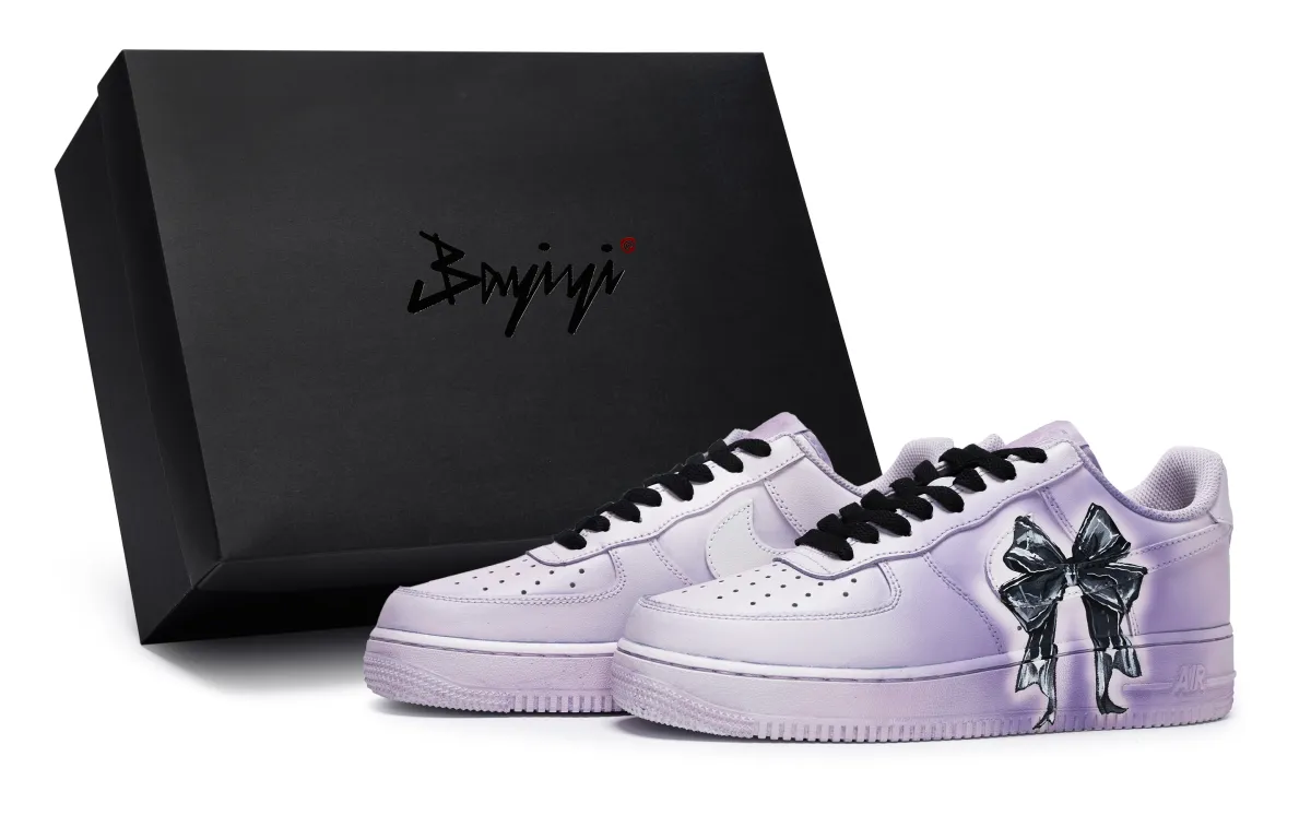 Nike Air Force 1 LOW 811 Manufacturing JK Girlish Purple, Special Shoe Box Low top Skateboard Shoes GS Purple Black