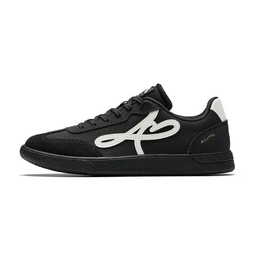 Anta Manchester Dance Slip Resistant Abrasion Resistant Low top Skateboard Shoes Women's Black White