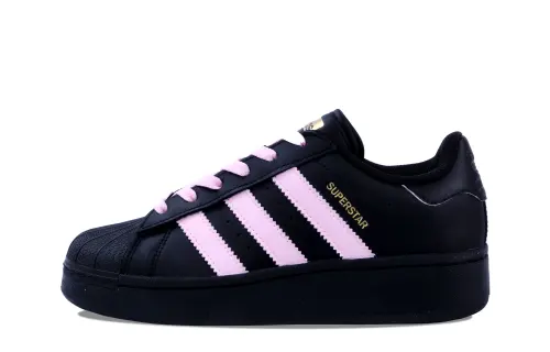 Adidas Originals SUPERSTAR XLG Pink Ink Angel Low top Skateboard Shoes Unisex Black Pink