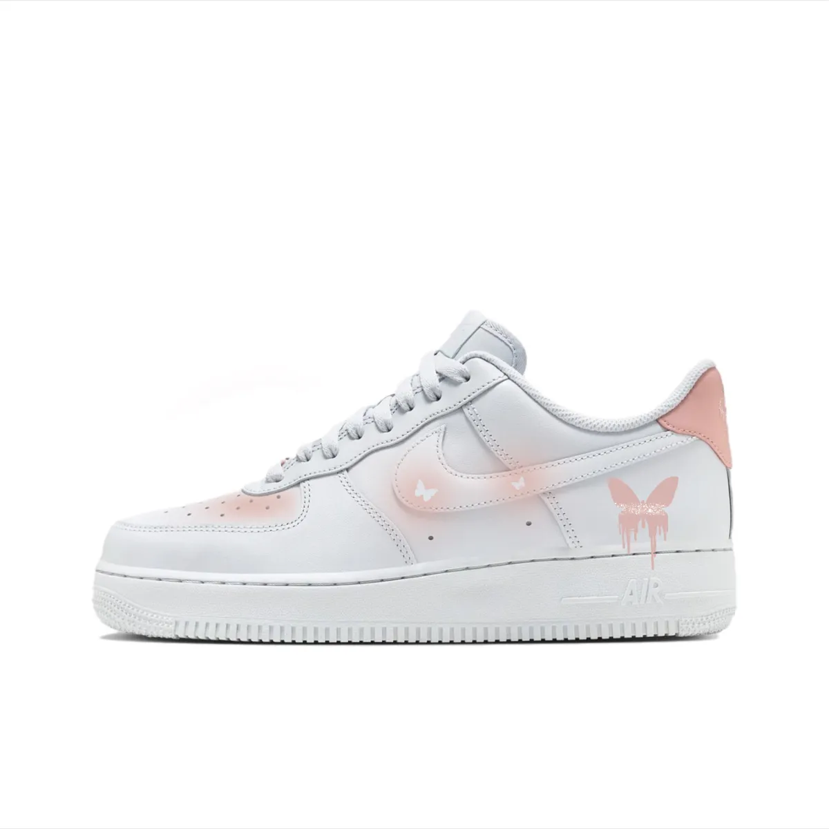 Nike Air Force 1 Slip Resistant Abrasion Resistant Balance Low top Skateboard Shoes Unisex White Pink
