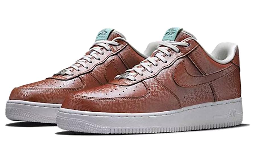 Мужские кеды Nike Air Force 1 (красно-коричневые) — фото 3