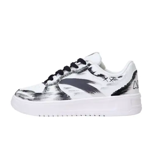 Anta Easy Slip Resistant Cushioning Slip Resistant Cushioning Low top Skateboard Shoes Unisex Black White