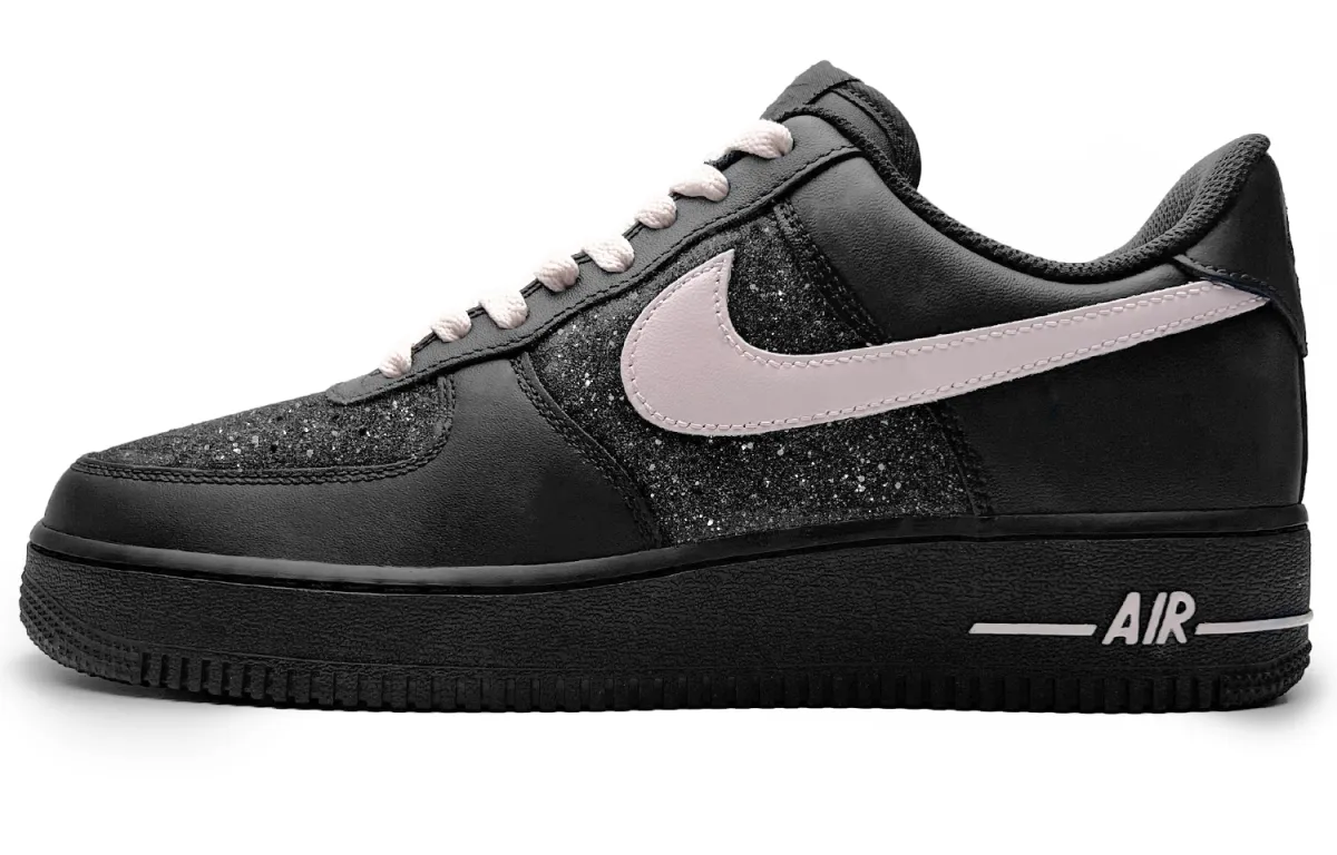 Nike Air Force 1 Leather Slip Resistant Abrasion Resistant Low top Skateboard Shoes Women's Black
