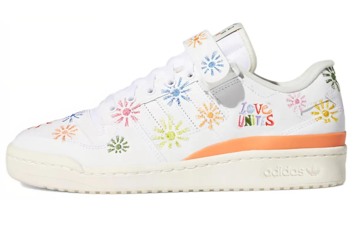 Adidas Originals FORUM Low Cow Split Leather Abrasion Resistant Low top Skateboard Shoes Unisex White