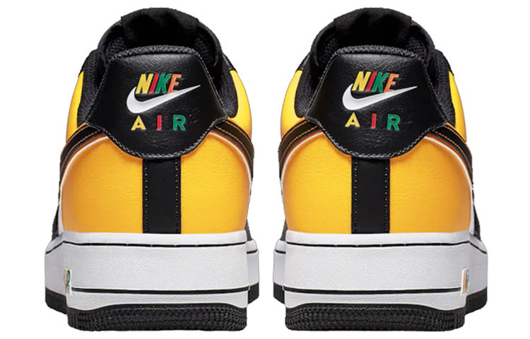 Мужские кроссовки Nike Air Force 1 "Just Do It" (черно-оранжевые) — Чёрный / оранжевый — фото 4