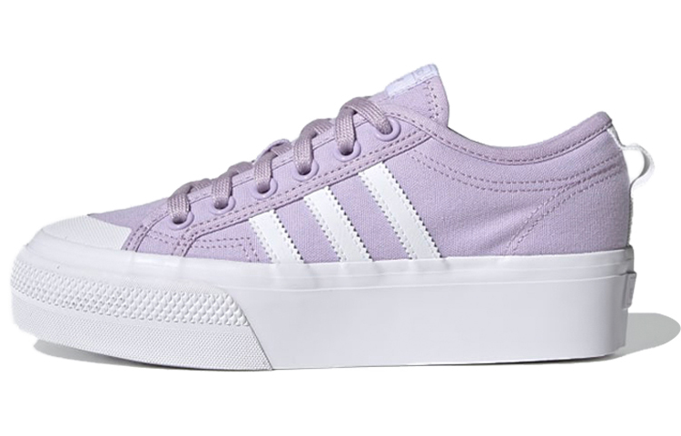 Женские кеды adidas originals NIZZA Platform (лилово-белые) — фото 1