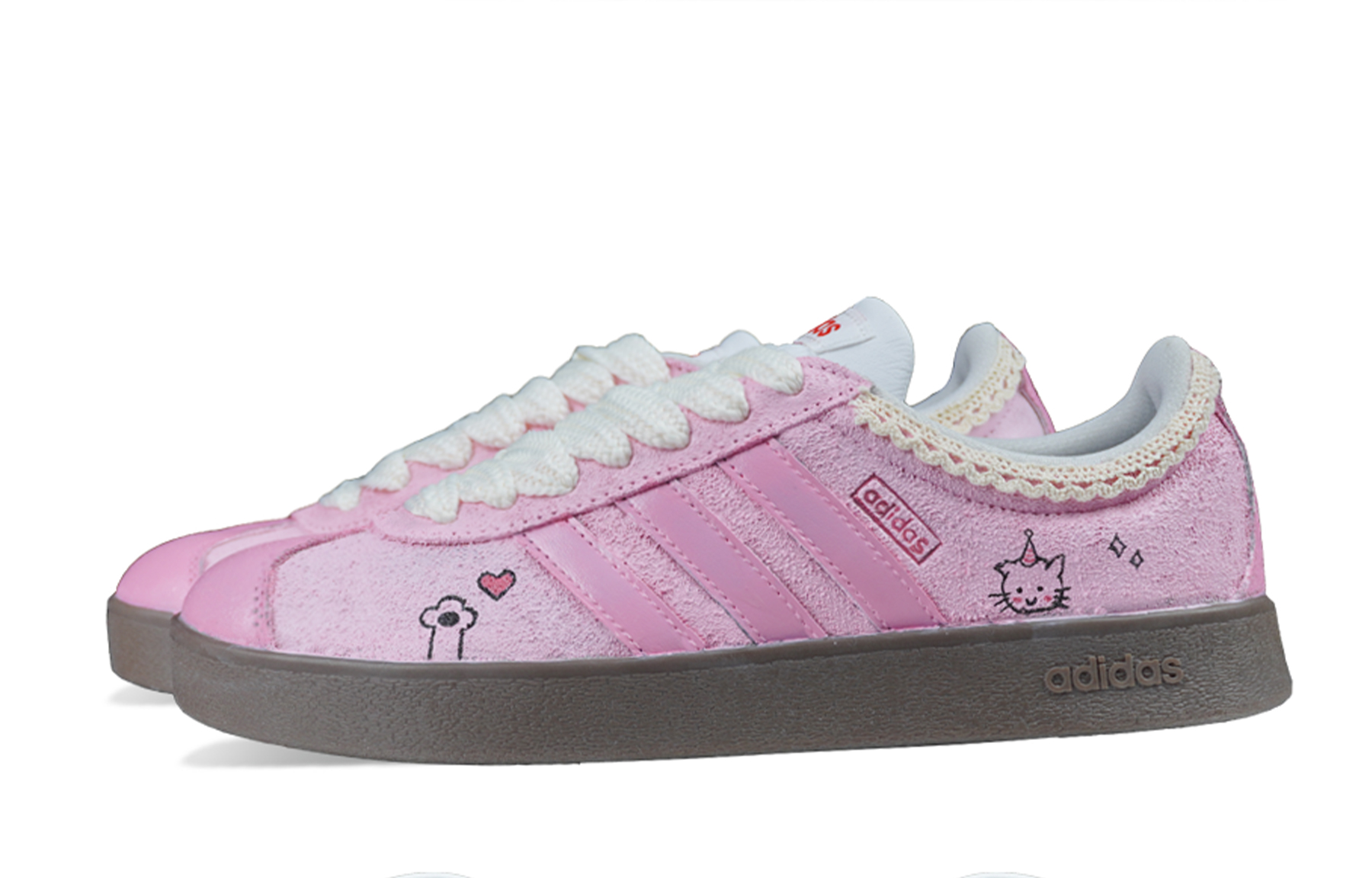 Adidas Neo VL Court Lifestyle Slip Resistant Slip Resistant Low top Skateboard Shoes Unisex Pink