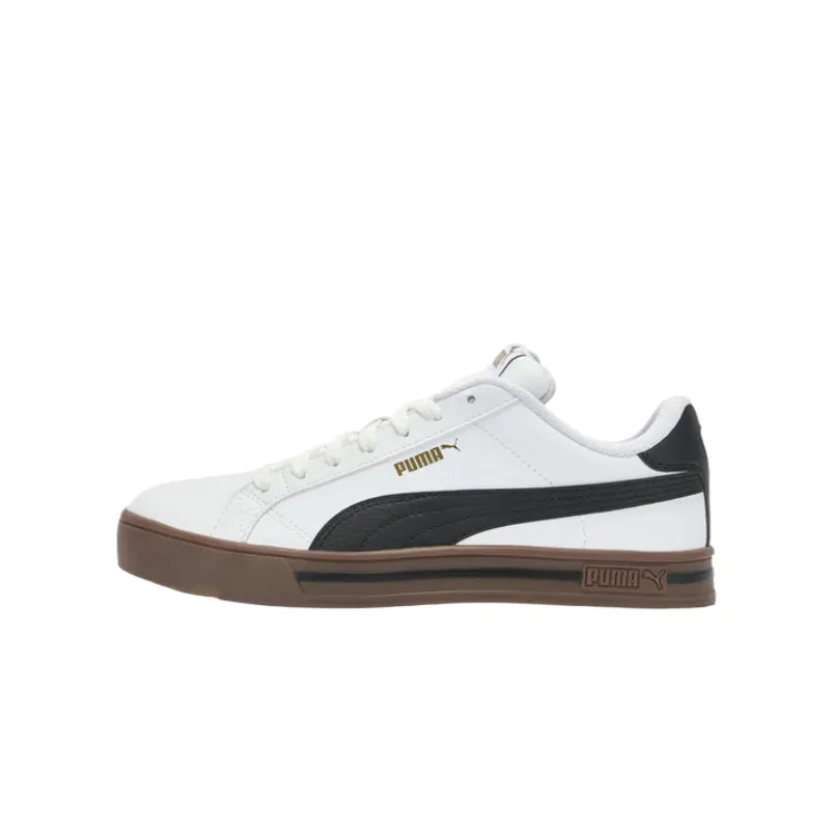 PUMA Smash Vulc V3 Artificial Leather Slip Resistant Low top Skateboard Shoes Unisex White