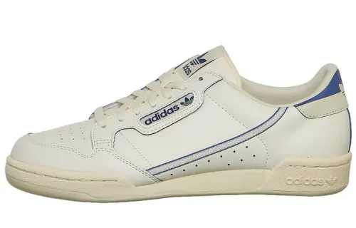 Adidas Originals Continental 80 Abrasion Resistant Low top Skateboard Shoes Unisex Beige White Blue