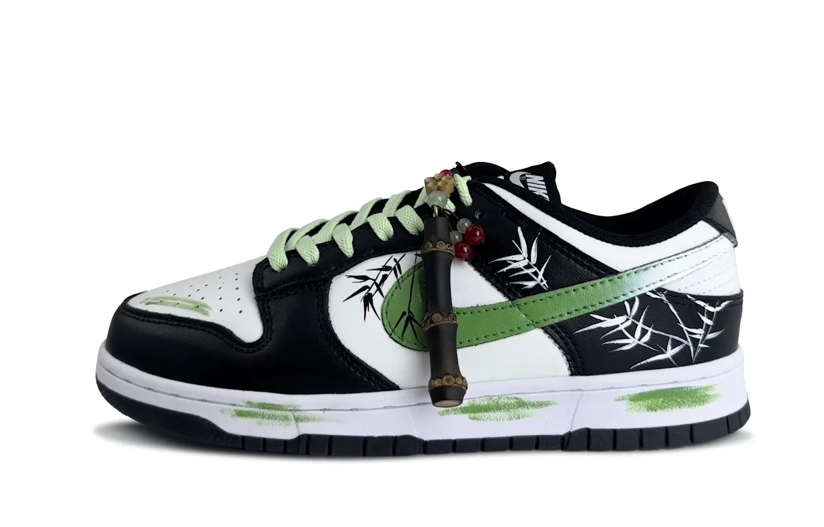 Nike Dunk Bamboo Shadow Green Mirror Abrasion Resistant Low top Skateboard Shoes Unisex Black Green