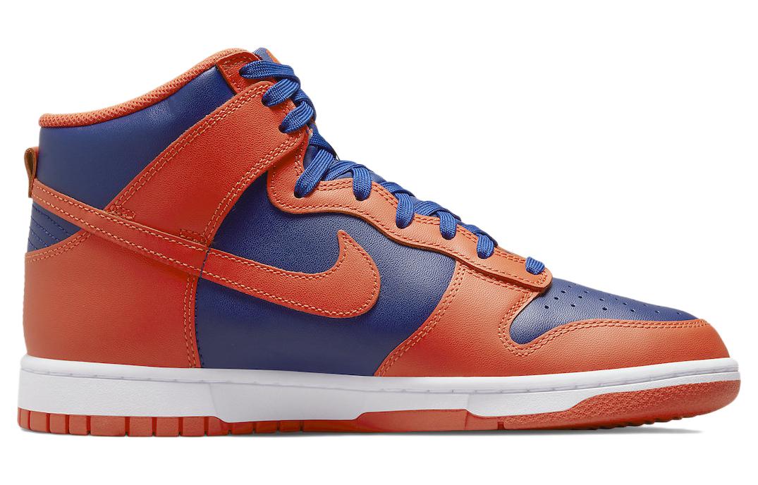 Мужские кроссовки Nike Dunk High Retro (сине-оранжевые) — фото 2