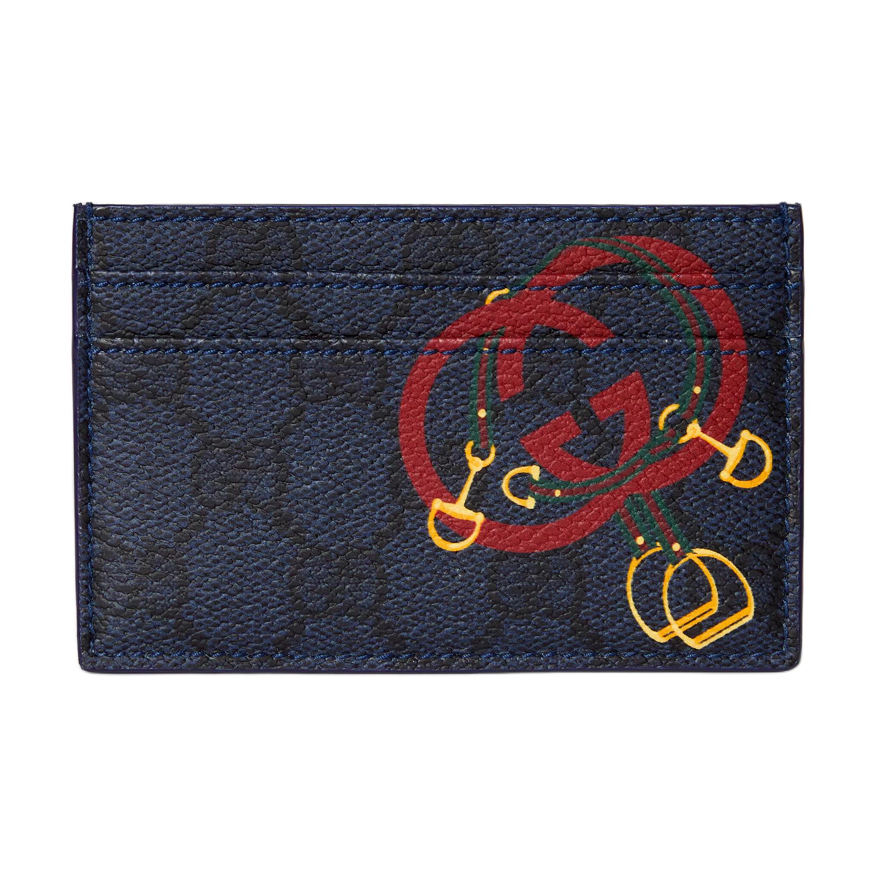 Мужской кошелек Gucci GG Supreme (темно-синий)