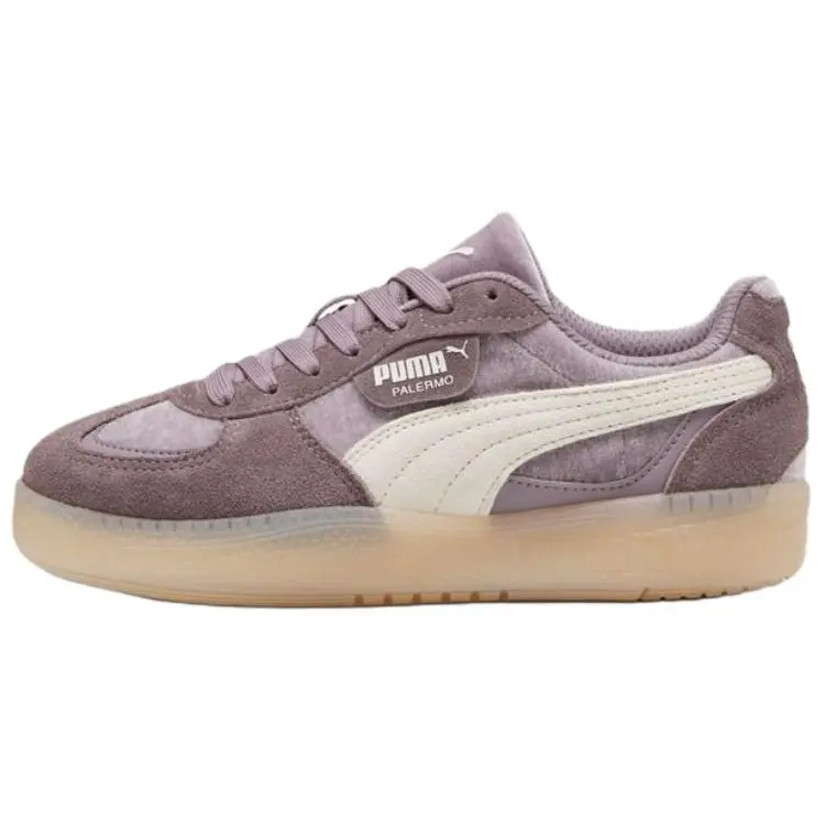 PUMA Palermo Slip Resistant Abrasion Resistant Low top German Army Trainers Women's Purple White