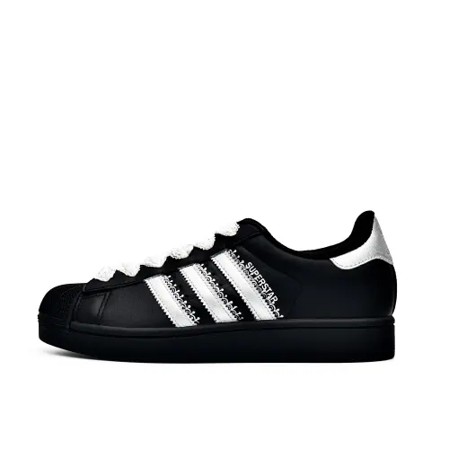 Adidas Originals Superstar 2 Floral Galaxy Leather Lightweight Low top Skateboard Shoes Unisex White Black Silver