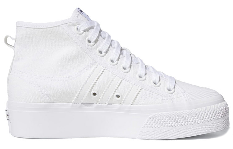 Женские кеды adidas originals NIZZA PLATFORM MID Platform Mid (белые) — Белый — фото 2