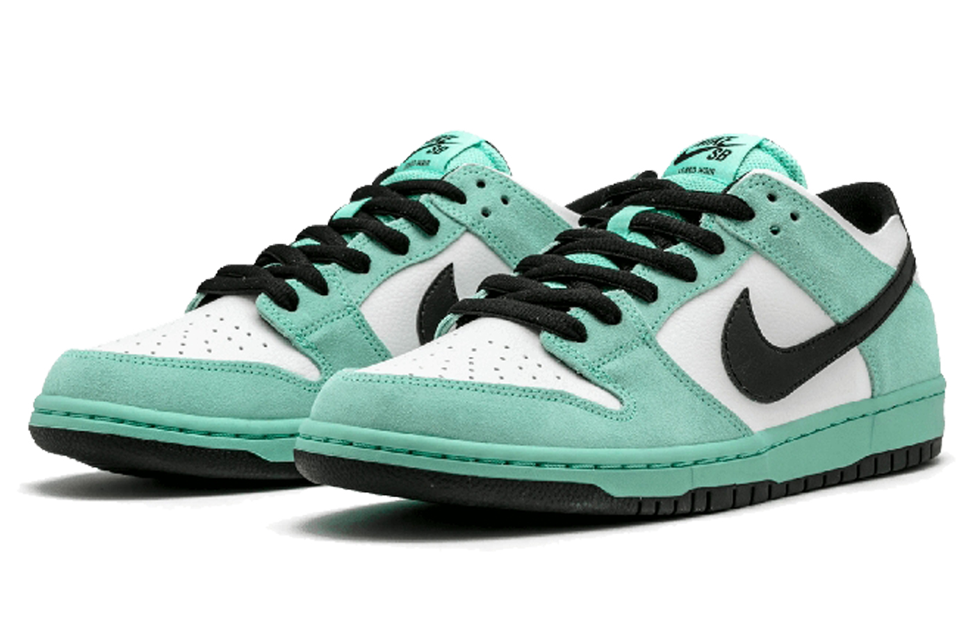 Кеды Nike Dunk SB Sea Crystal (бело-зеленые) — 荧光绿/白/黑 — фото 2