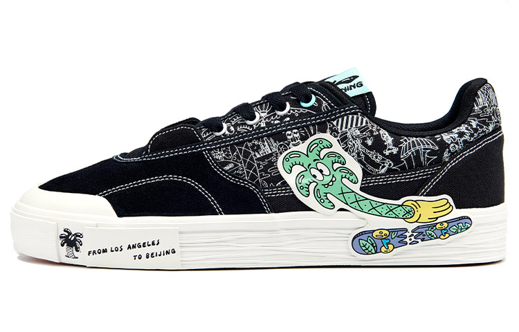 Steven Harrington x Li Ning Hand Plant Canvas Slip Resistant, Abrasion Resistant, Lightweight Low top Skateboard Shoes