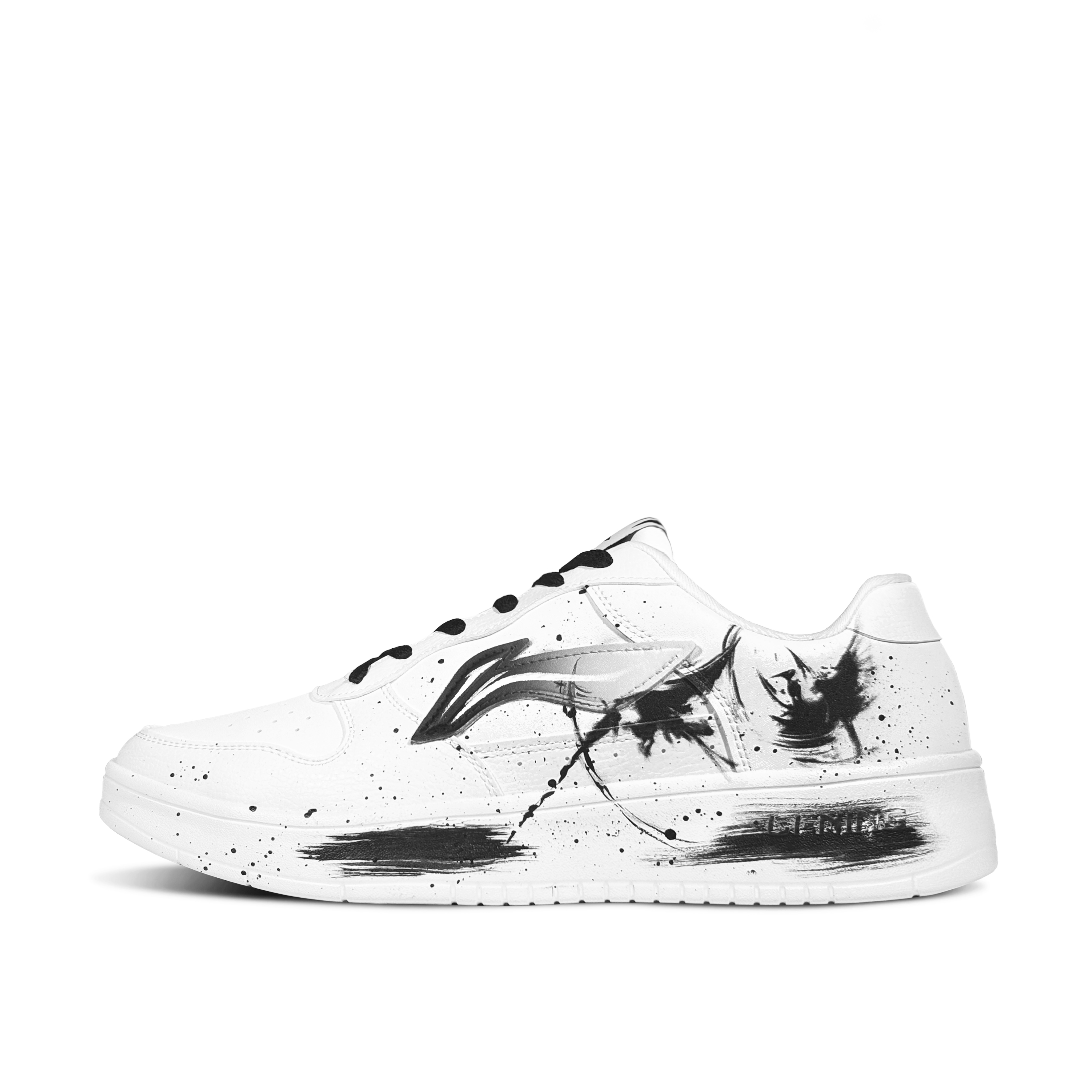 Li Ning Floating Boat Black Warrior Slip Resistant, Abrasion Resistant, Breathable Low top Skateboard Shoes Men's