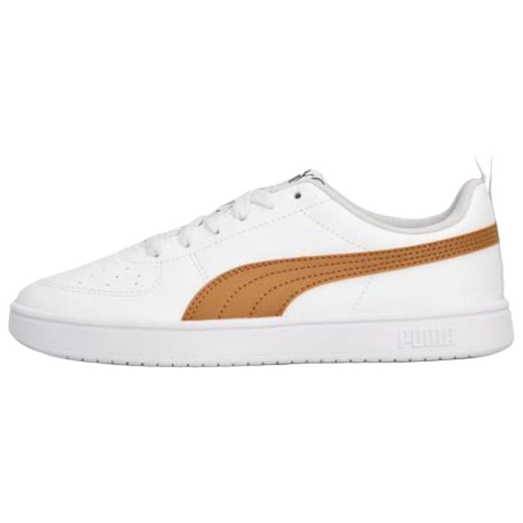 PUMA Rickie Cushioning Abrasion Resistant Cushioning, Wear Resistant Low top Skateboard Shoes Women's White Brown